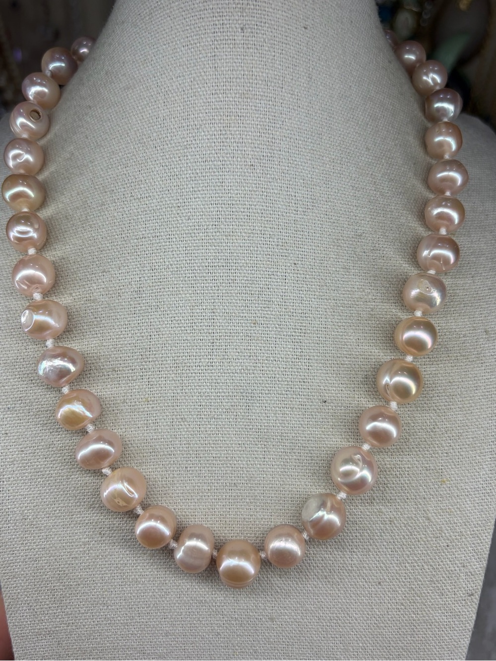 Baroque Freshwater Pearl Necklace Pink Pearls Chunky Bead Jewelry